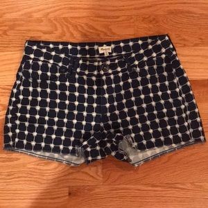 Navy & white printed shorts